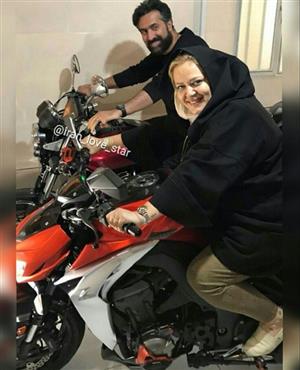 موتورسواری بهاره رهنماو همسرش+عکس