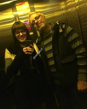 عموفیتیله ای و دخترش در آسانسور+عکس