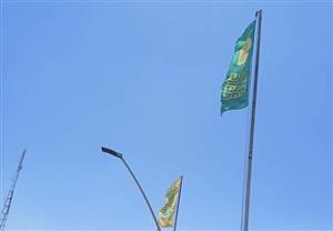 نصب ابرپرچم‌های امام رضا (ع) در ۲ نقطه از منطقه ۱۶
